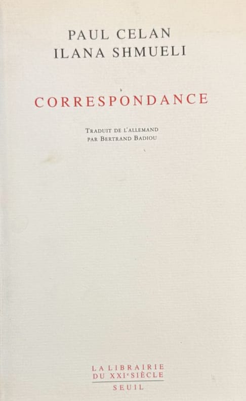 CELAN (Paul), SHMUELI (Ilana). | Correspondance (1965-1970).