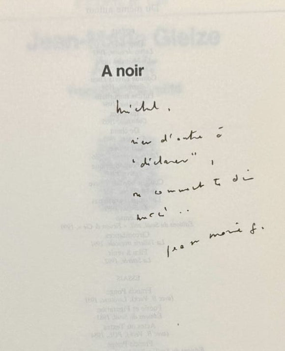 GLEIZE (Jean-Marie). | A noir. Poésie et littéralité.