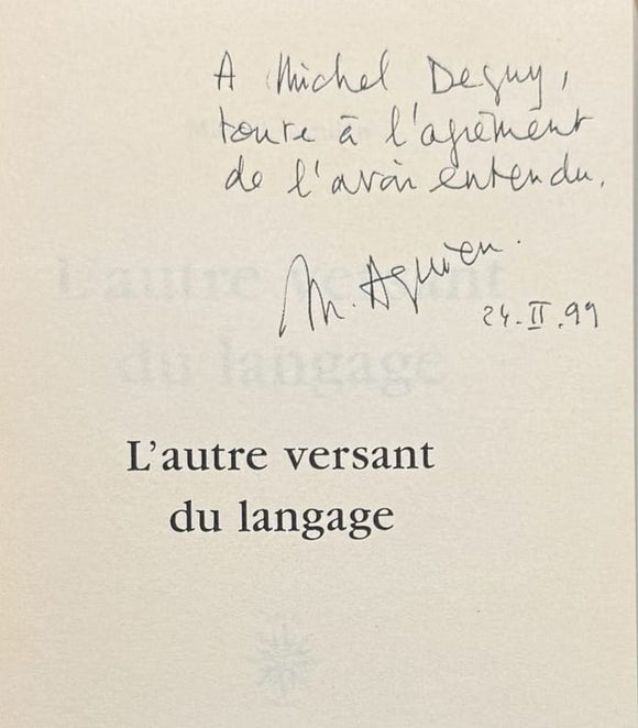 AQUIEN (Michèle). | L'autre versant du langage.