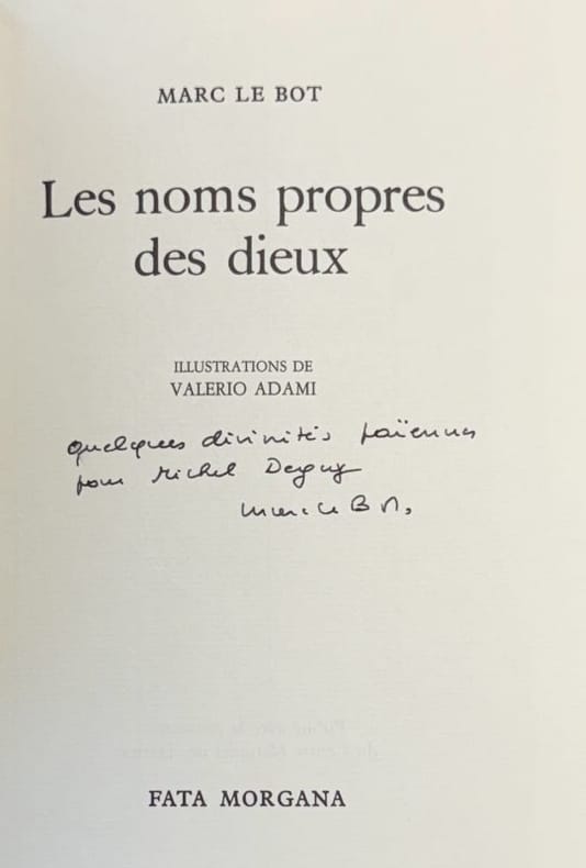 LE BOT (Marc). | Les noms propres des dieux.