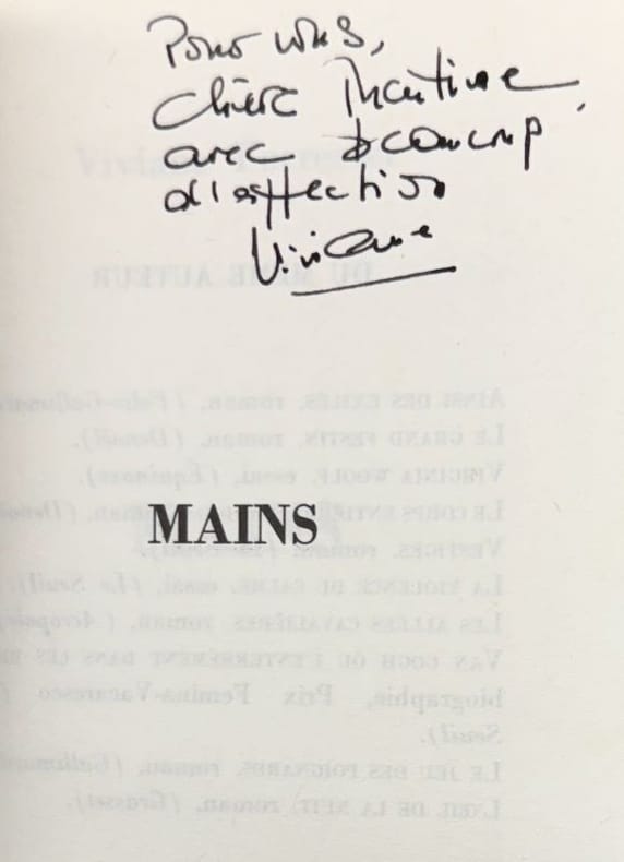 FORRESTER (Viviane). | Mains.