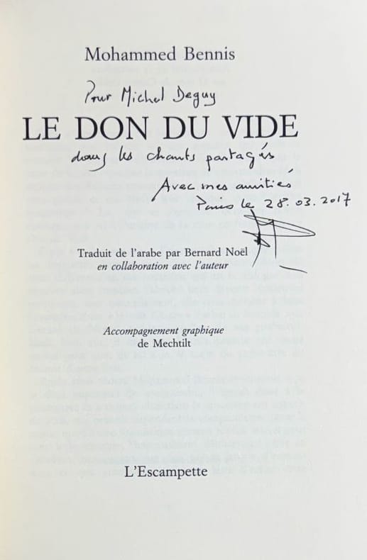 BENNIS (Mohammed). | Le don du vide.