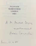 ZAGAJEWSKI (Adam). | Palissade. Marronniers. Liseron. Dieu.