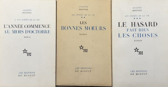 BRENNER (Jacques). | Les Portes de la vie (L'Année commence au mois d'octobre. Les Bonnes moeurs. Le Hasard fait bien les choses).