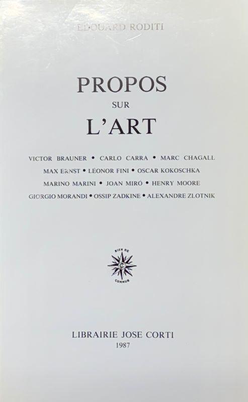 RODITI (Edouard). | Propos sur l'art.