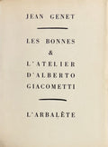 GENET (Jean). | L'atelier d'Alberto Giacometti, Les Bonnes suivi d'une Lettre, L'enfant criminel, Le Funambule.