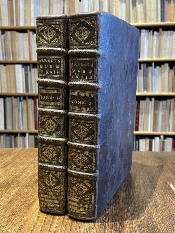 FRAIN (Sébastien). | Arrests du Parlement de Bretagne, pris des Mémoires & Plaidoyers de feu Me. Sebast. Frain, ancien avocat au dit parlement. Avec quelques remarques du mesme autheur sur des matières de droit et de pratique. Troisième et derni...