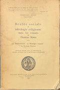 MANN (Thomas) SAGAVE (Pierre-Paul). | Réalité sociale et idéologie religieuse dans les romans de Thomas Mann. Les Buddenbrook, La Montagne magique, Le docteur Faustus.