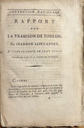 JEANBON SAINT-ANDRE (André Jean-Bon dit). | Rapport sur la trahison de Toulon.