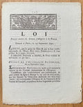 AVIGNON | Loi portant réunion du Comtat d'Avignon à la France. Donnée à Paris, le 14 septembre 1791.
