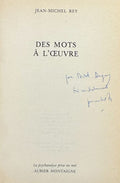 REY (Jean-Michel). | Des mots à l'oeuvre.