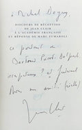 CLAIR (Jean). | Discours de réception à l'Académie Française et réponse de Marc Fumaroli.
