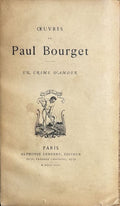 BOURGET (Paul). | Un crime d'amour.