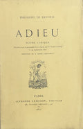 BANVILLE (Théodore de). | Adieu. Scène lyrique.