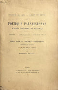 BANVILLE (Théodore de) RIVAROLI (Edmondo). | La poétique parnassienne d'après Théodore de Banville : théorie - applications - conséquences.