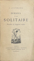 ACKERMANN (Louise). | Pensées d'une solitaire, précédées de fragments inédits.