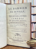 BEAUMARCHAIS (P.-A. Caron de). | Le Barbier de Séville, ou la précaution inutile. Comédie en quatre actes représentée et tombée sur le théâtre de la Comédie Française aux Tuileries, le 23 de février 1775.
