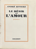 RIVOIRE (André). | Le désir et l'amour. Poèmes.