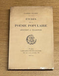 VICAIRE (Gabriel). | Etudes sur la poésie populaire. Légendes & traditions.