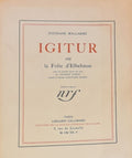 MALLARME (Stéphane). | Igitur ou la folie d'Elbehnon.