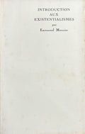 MOUNIER (Emmanuel). | Introduction aux existentialismes.