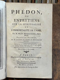 MENDELSSOHN (Mosès). | Phédon, ou entretiens sur la spiritualité et l'immortalité de l'âme. Traduit de l'allemand par M. Junker.