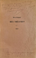 GONCOURT (Edmond et Jules de) & HOLFF (Cornélius). | Mystères des théâtres. 1852.