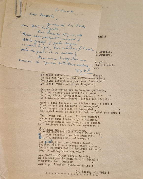 ROBIN (Armand), BOUTENS (P. C.). | Léthé, par Pieter Cornelis Boutens (1870-1943).