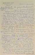CLOT (René-Jean). | Lettre autographe signée adressée à Jacques Peuchmaurd de la revue "Arts".