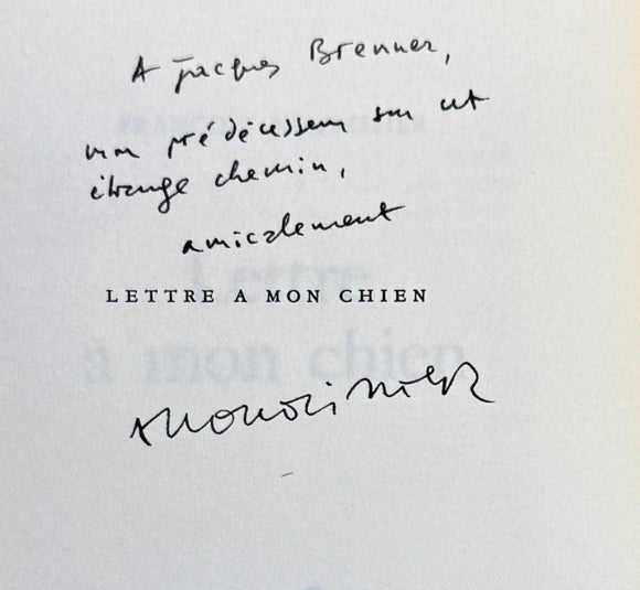 NOURISSIER (François). | Lettre à mon chien.