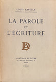 LAVELLE (Louis). | La parole et l'écriture.