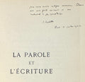 LAVELLE (Louis). | La parole et l'écriture.