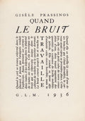 PRASSINOS (Gisèle). | Quand le bruit travaille.