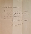 BERNARD (Tristan). | Billet autographe signé adressé à Henri Lavedan (une page in-12, à l'adresse du 9, rue Edouard Detaille, vers 1902).