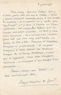 MARTIN DU GARD (Roger). | Deux lettres autographes signées adressées à Georges Sadoul.