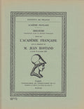 ROSTAND (Jean). | Discours prononcés dans la séance publique tenue par l'Académie Française pour la réception de M. Jean Rostand le jeudi 12 novembre 1959.