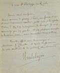 BAZIN (René). | Billet autographe signé adressé à Jules Claretie.