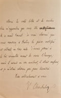 CHERBULIEZ (Victor). | Un lettre autographe signée et un carte de visite autographe signée adressées à Jules Claretie.