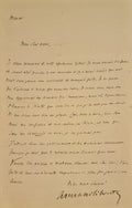 SILVESTRE (Armand). | Une lettre, un billet et une carte de visite autographes signés adressés à Jules Claretie.