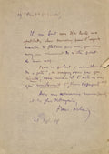 FRANC-NOHAIN. | Lettre autographe signée adressée à Jules Claretie.