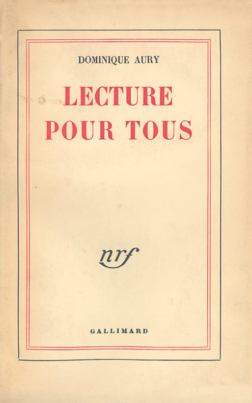 AURY (Dominique). | Lecture pour tous.