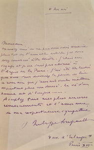 SOUPAULT (Philippe). | Lettre autographe signée adressée à un critique.