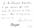MOZART PARROT (Louis). | Mozart.