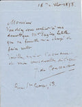 GONCOURT (Jules de). | Billet autographe signé.