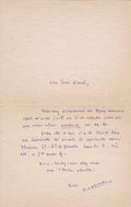 JOUHANDEAU (Marcel). | Billet autographe signé adressé à René Crevel.