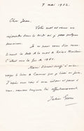 GREEN (Julien). | Correspondance amicale à l'éditeur Jean Denoël (sept lettres autographes signées).