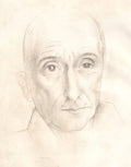 MAURIAC (François) LAPOUJADE (Robert), | Portrait original à la mine d'argent sur parchemin (30 x 23 cm) contrecollé sur un double feuillet de papier fort au format 38 x 32 cm.