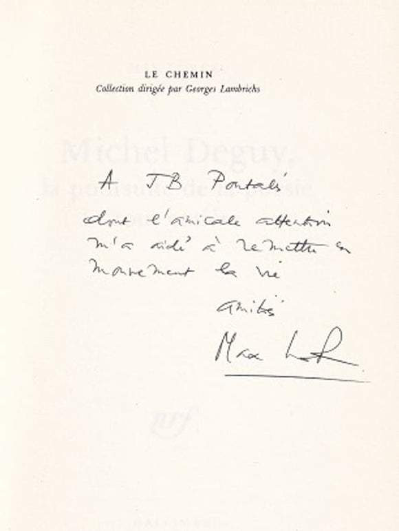 LOREAU (Max). | Michel Deguy, la poursuite de la poésie tout entière.