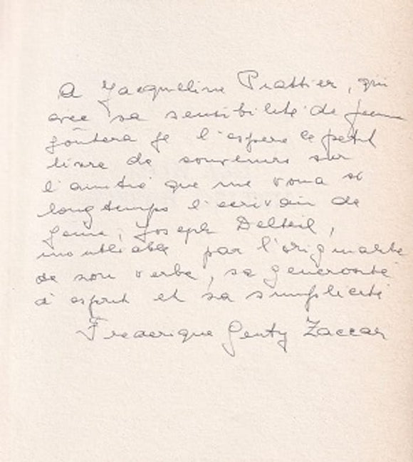 ZACCAR (Frédérique Genty). | Mon ami Joseph Delteil.