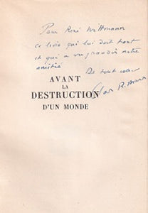ROGER-MARX (Claude). | Avant la destruction du monde (de Delacroix à Picasso).